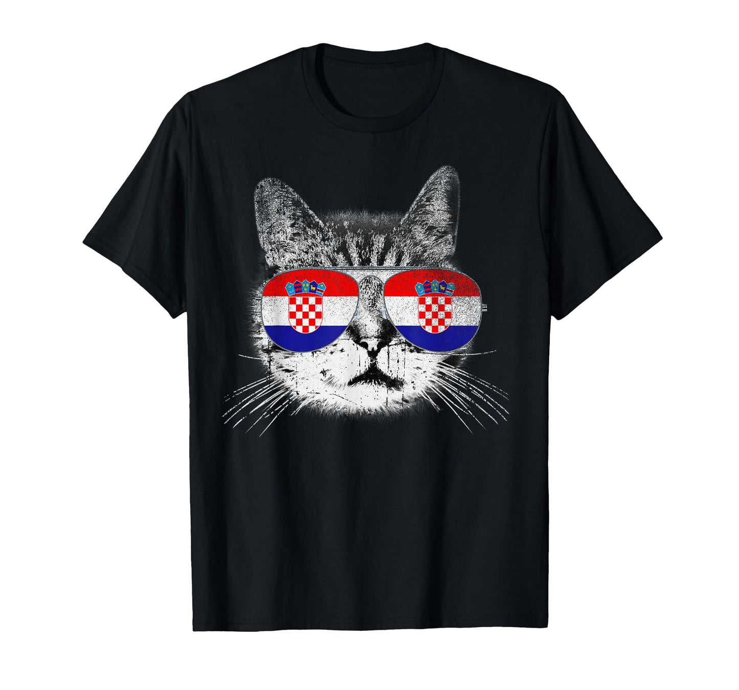 Croatian Croatia Flag Country Roots Cat Lover Pride Gift T-Shirt