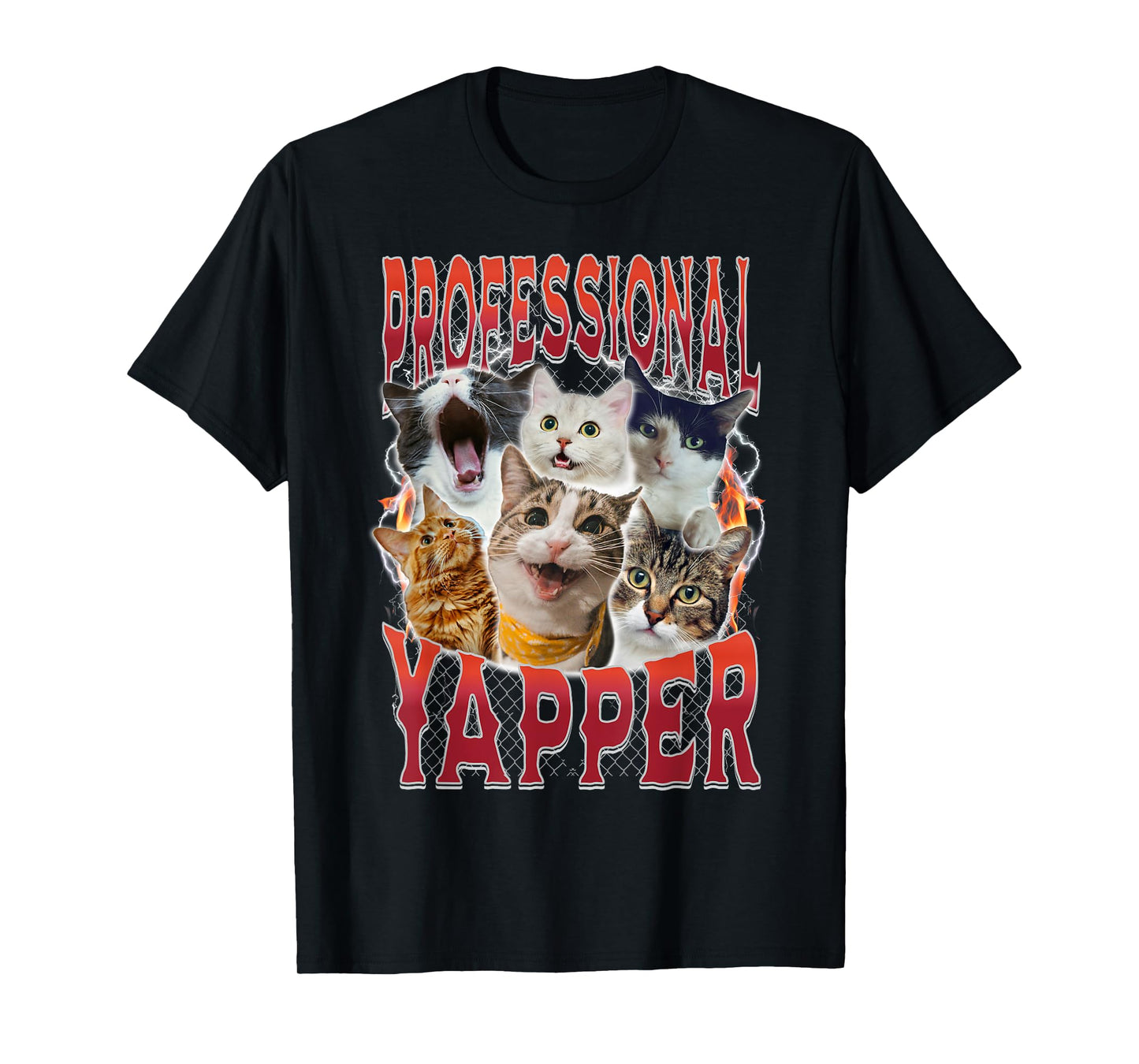 Professional Yapper Goofy Ahh Funny Cat Meme Ironic Cringe T-Shirt for Men Women Girls Kids