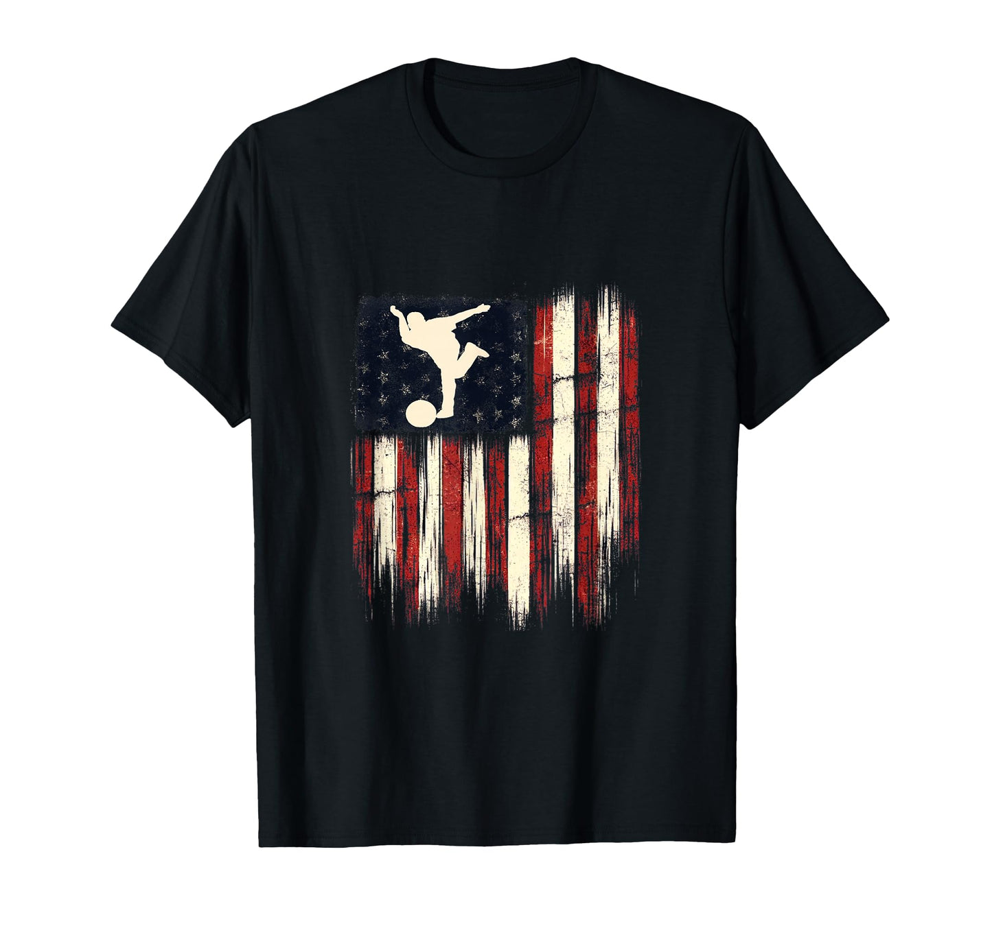 Patriotic Distressed Flag Gift For Men Kids Bowling T-Shirt