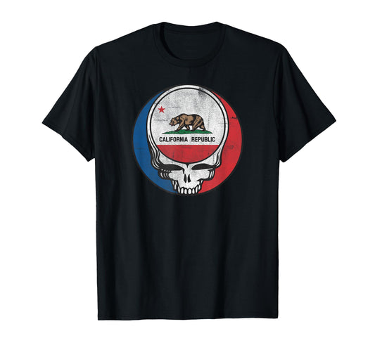 Grateful Dead California State Flag Stealie Vintage Band T-Shirt