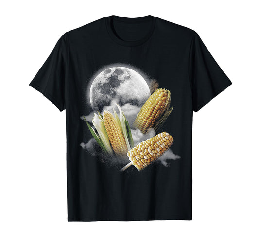 Corn At Moon 3 Wolfs Funny Wolves Parody T-Shirt