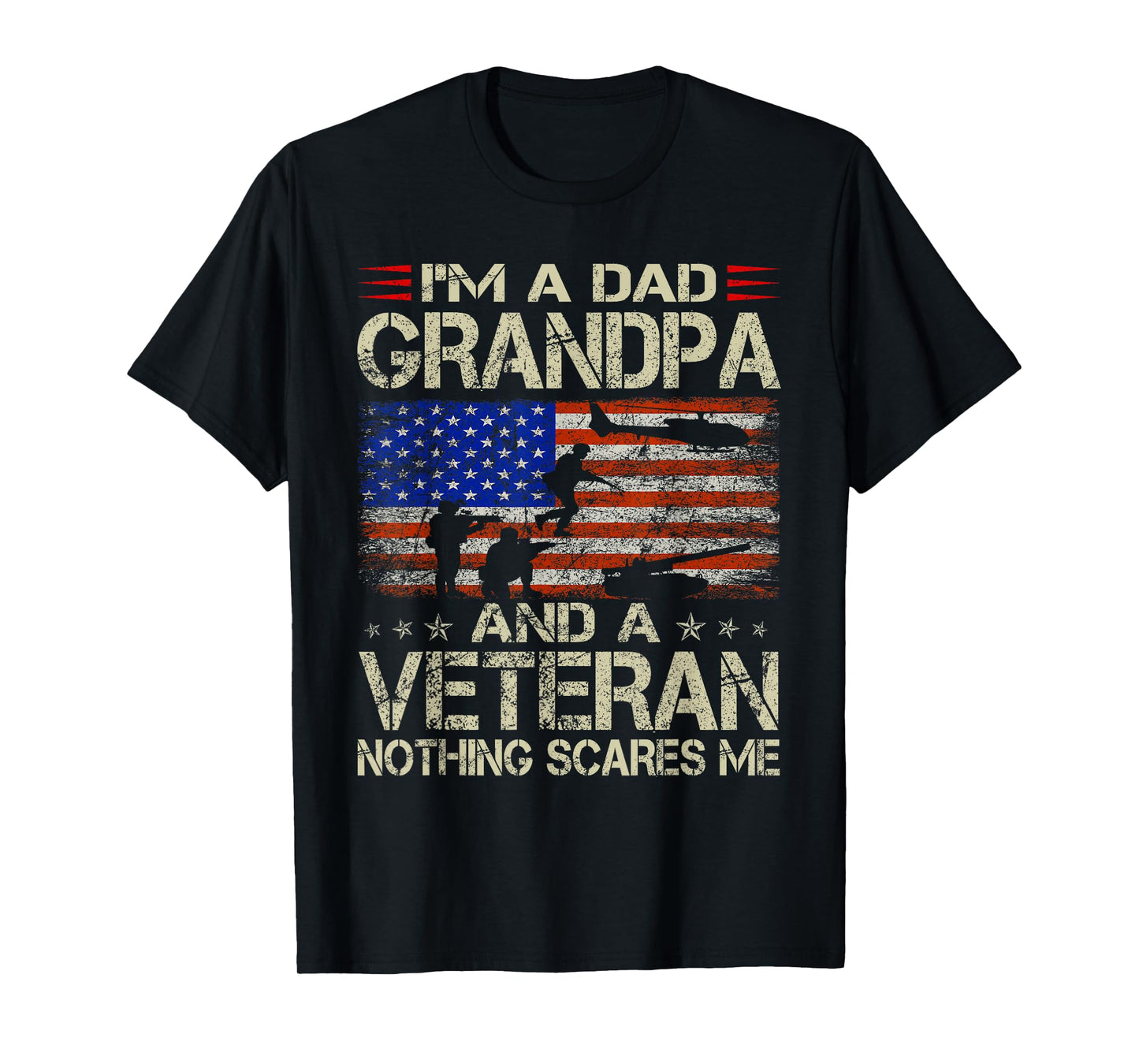 I'm A Dad Grandpa and Veteran Funny Retro Papa Grandpa Gifts T-Shirt