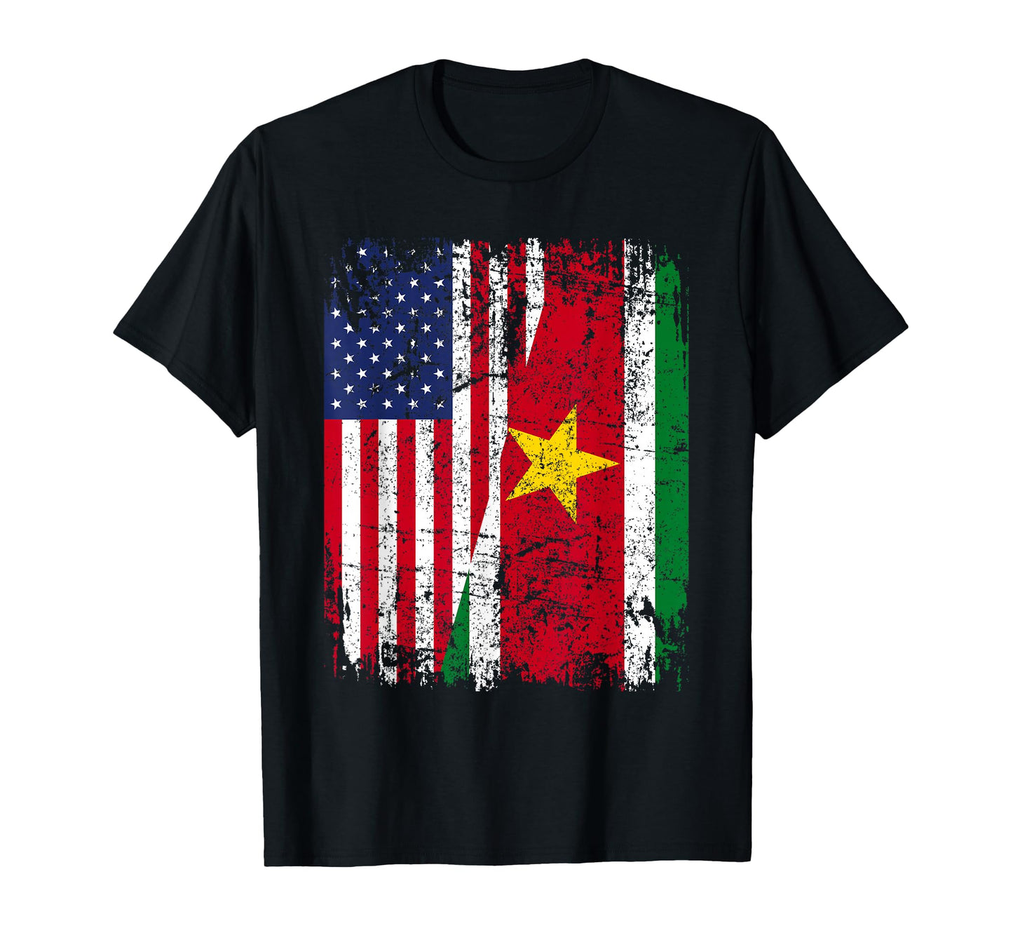 SURINAMES ROOTS | Half American Flag | SURINAME FLAG T-Shirt