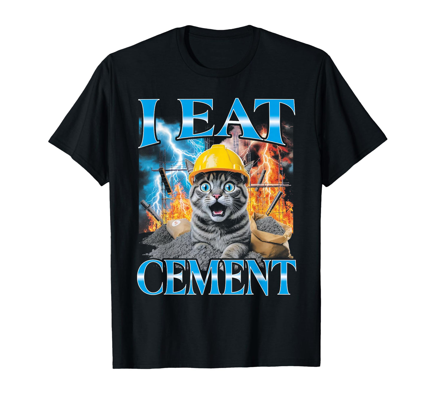 I Eat Cement Gen Z Meme Cat Funny Bootleg T-Shirt