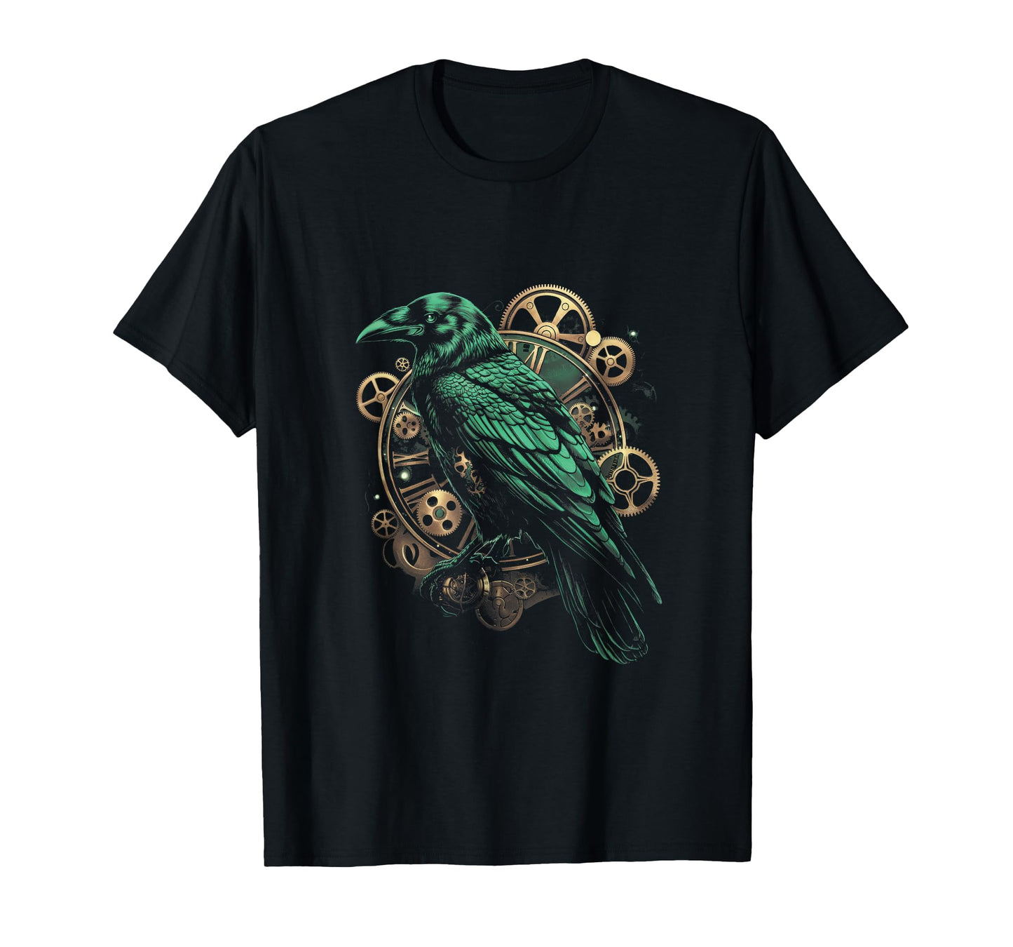 Crow Steampunk Gears Raven art Steampunk bird T-Shirt