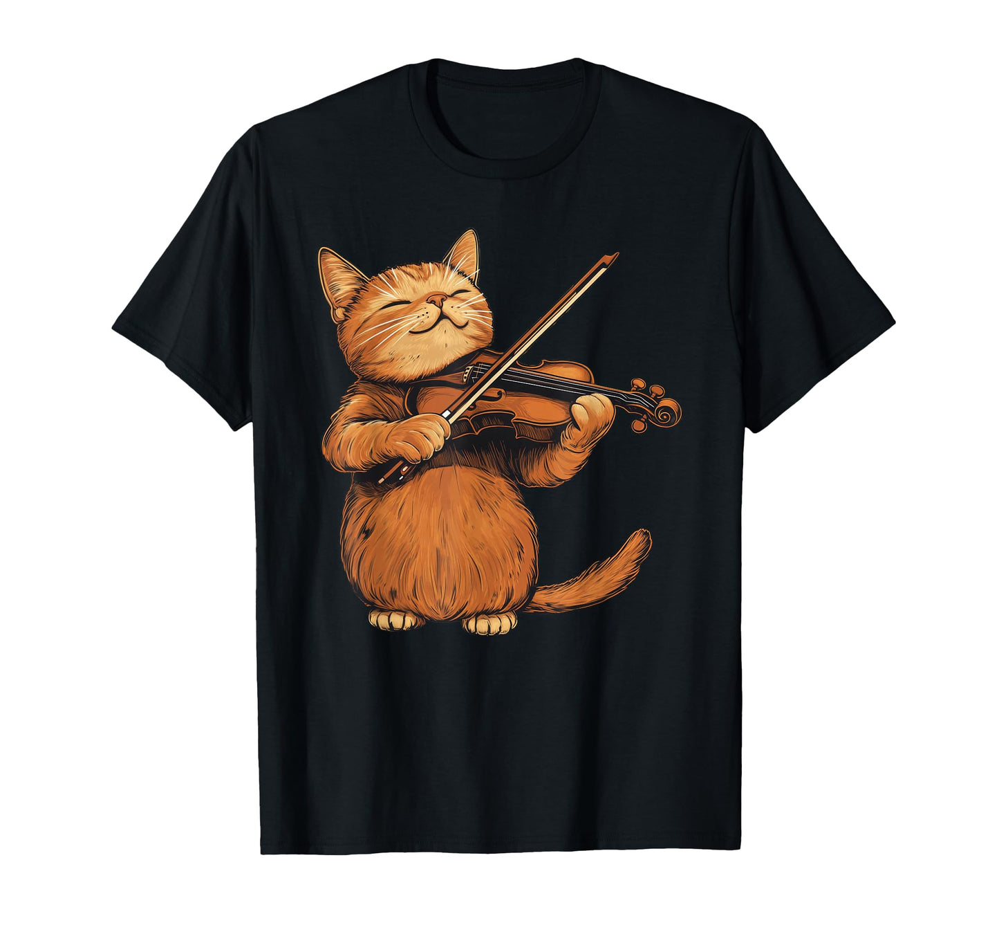 Cute Cat Playing Violin Cats Musician Music T-Shirt
