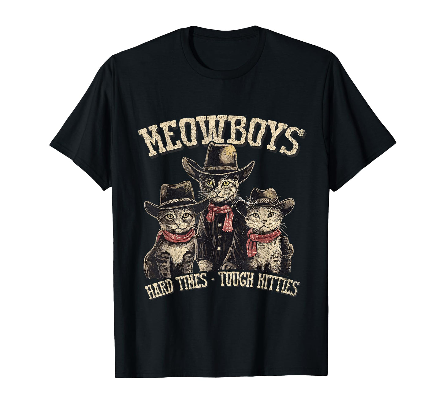 Meowboys Cowboy Cats with Hats T-Shirt