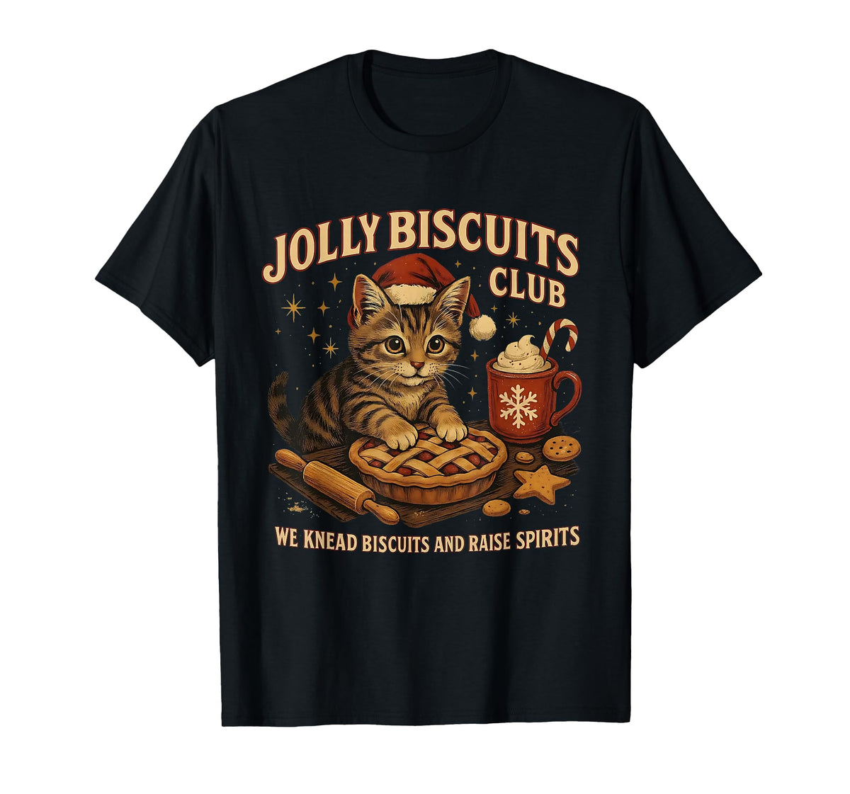 Jolly Biscuits Club We Knead Cat Xmas T-Shirt