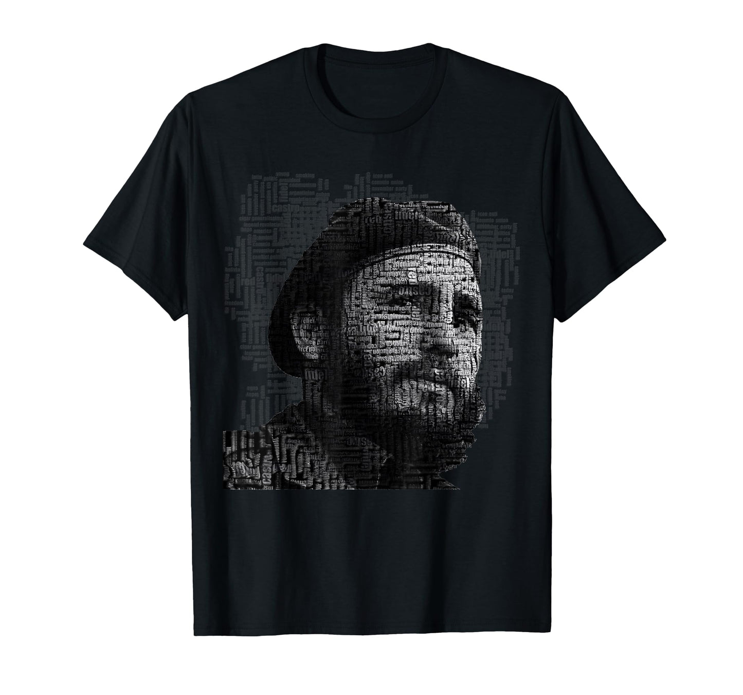 Distractful Fidel Castro T-Shirt - Black, Unisex, Adult, Modern, Cuban Revolutionary, Short Sleeve, T-Shirt, Casual, People, Size: Small