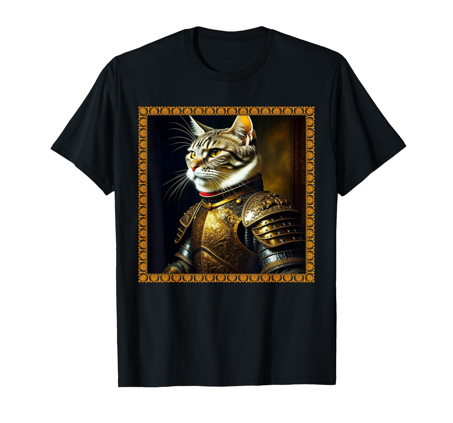 Funny CAT Medieval Portrait Renaissance Oil Painting Pet T-Shirt