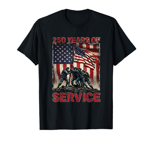 Service 250 Years 1776-2026 250th Birthday T-Shirt