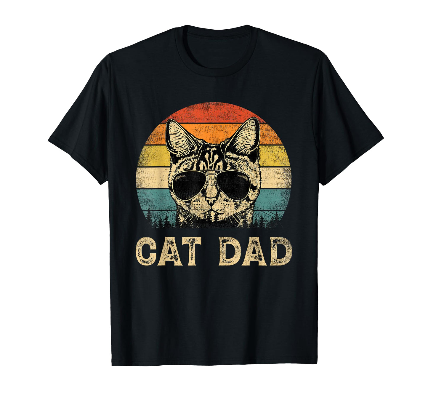 Vintage Cat Dad Cat Lovers Daddy Father's Day T-Shirt