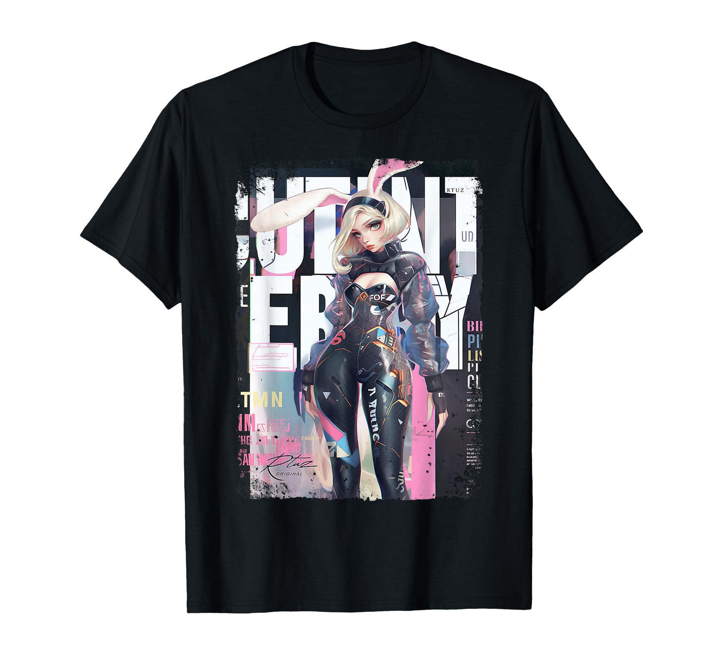 Magazine Cover Vintage Girl Bunny Collage Sexy Model Pin-Up T-Shirt