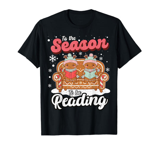 Christmas School Teacher Retro Librarian Groovy Xmas Books T-Shirt