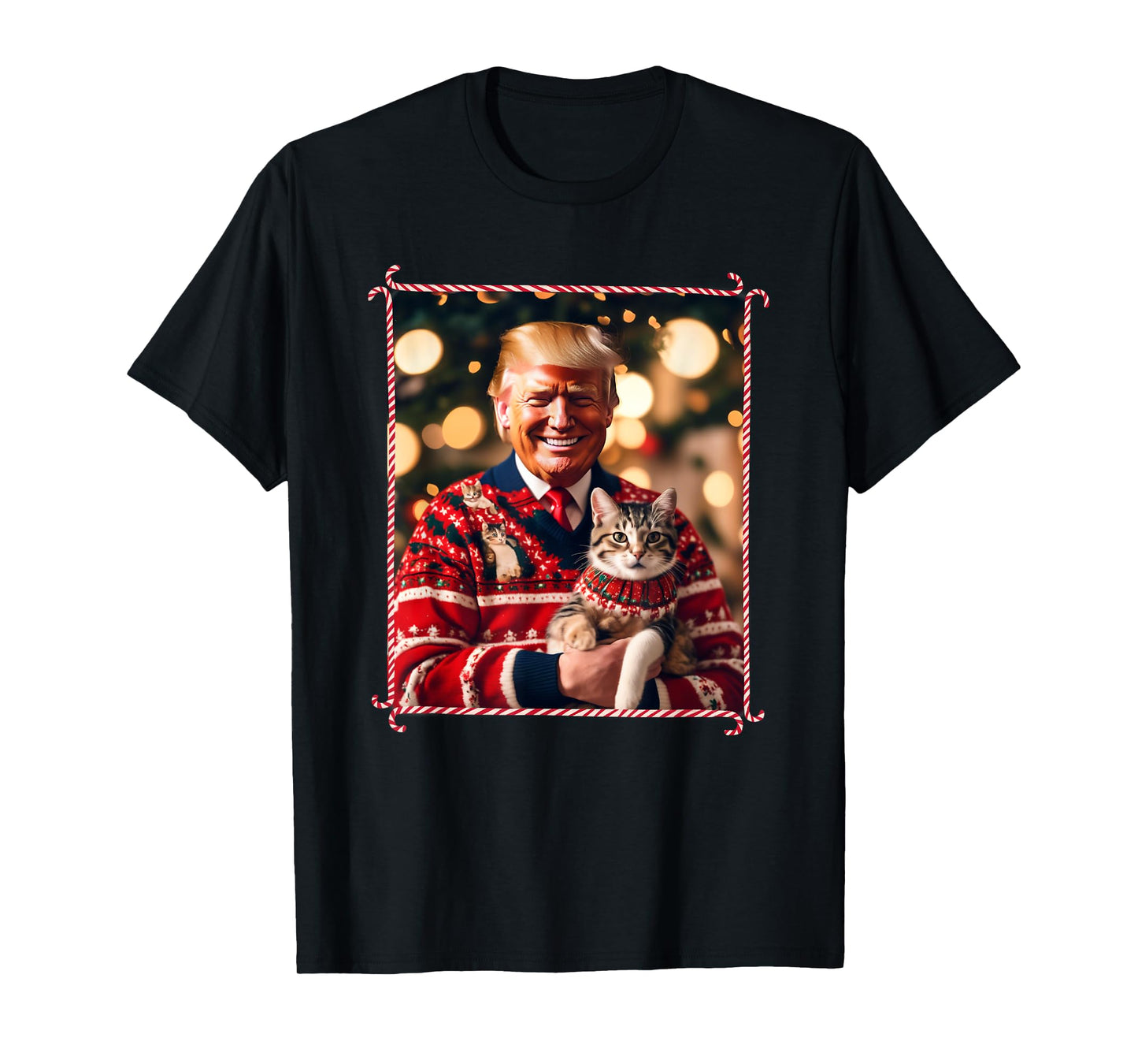 Funny Trump Christmas Sweater for Cat Lovers T-Shirt