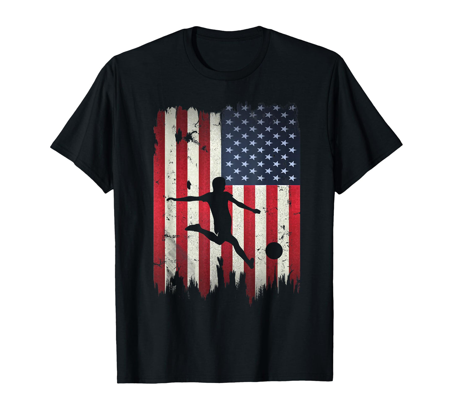 Soccer USA American Flag 4th of July Patriotic Sports T-Shirt
