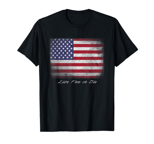 Live Free or Die T-Shirt Flag Tee T-Shirt