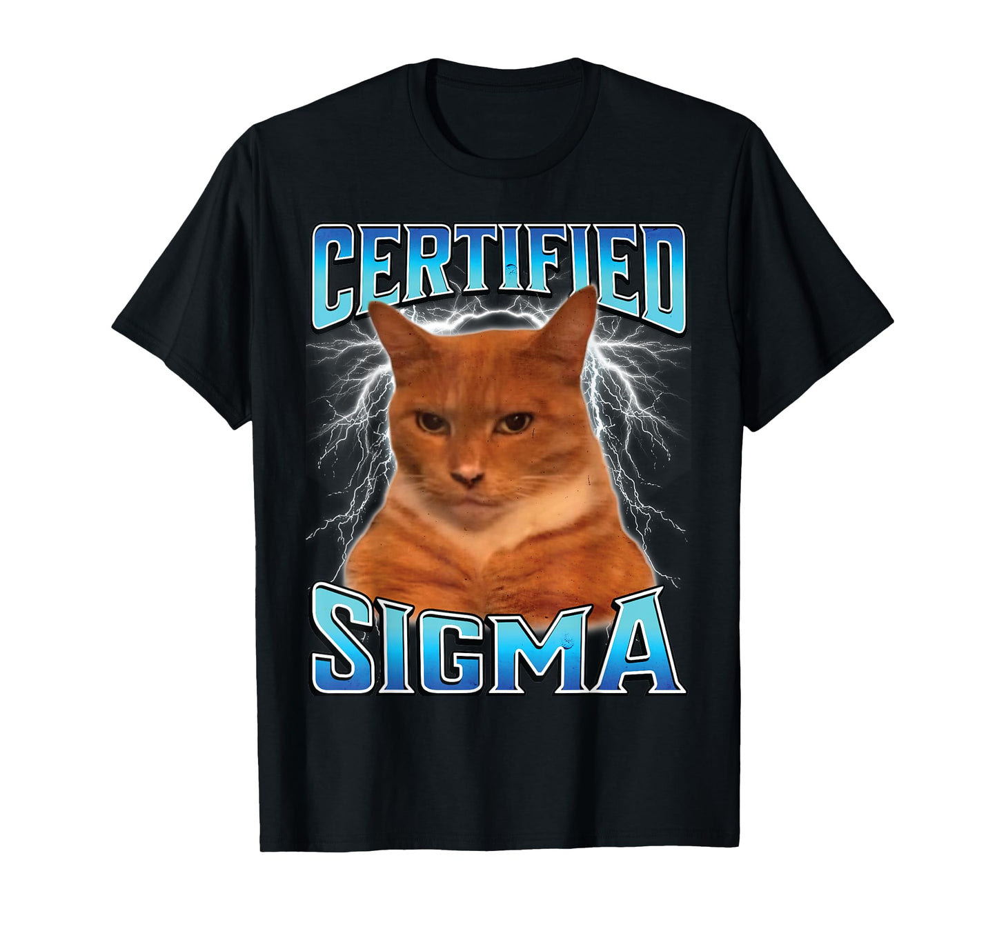 Certified Sigma Funny Staring Cat Meme Sarcastic Silly Cat T-Shirt