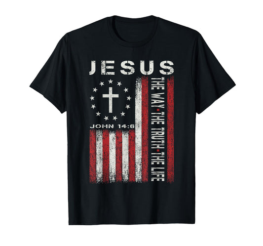 Jesus The Way Truth Life God Christian Bible Faith Religious T-Shirt