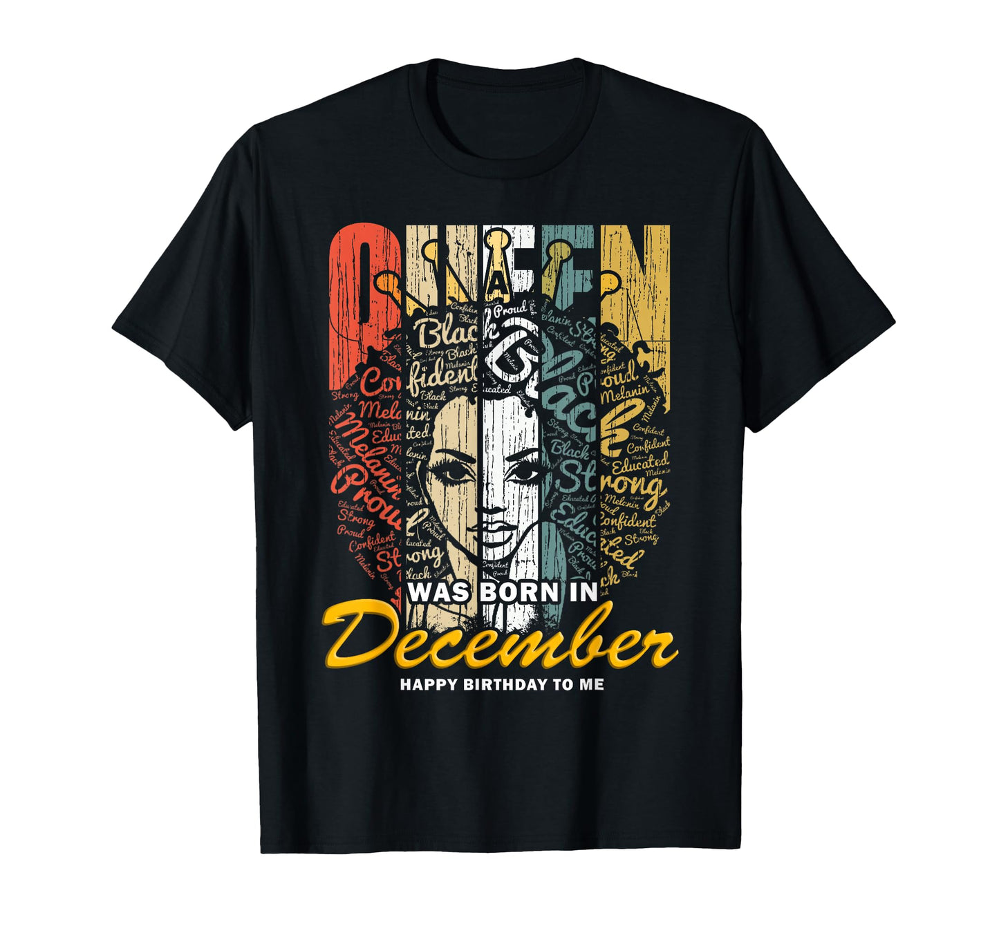 December Birthday Queen Shirts for Women Black Girl Magic T-Shirt
