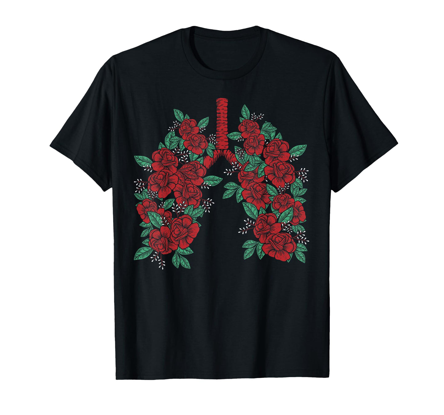 Anatomical Lungs Flowers Medical Science Anatomy Themed T-Shirt