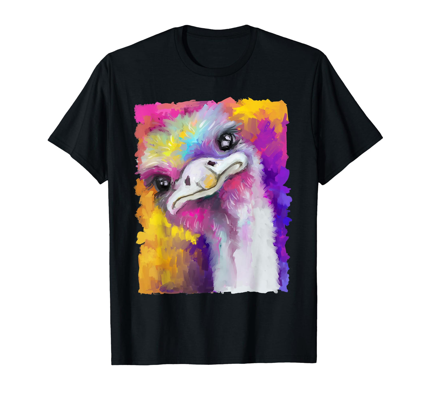 Ostrich Watercolor Funny Animal Lovers Outfit Men Women Kids T-Shirt
