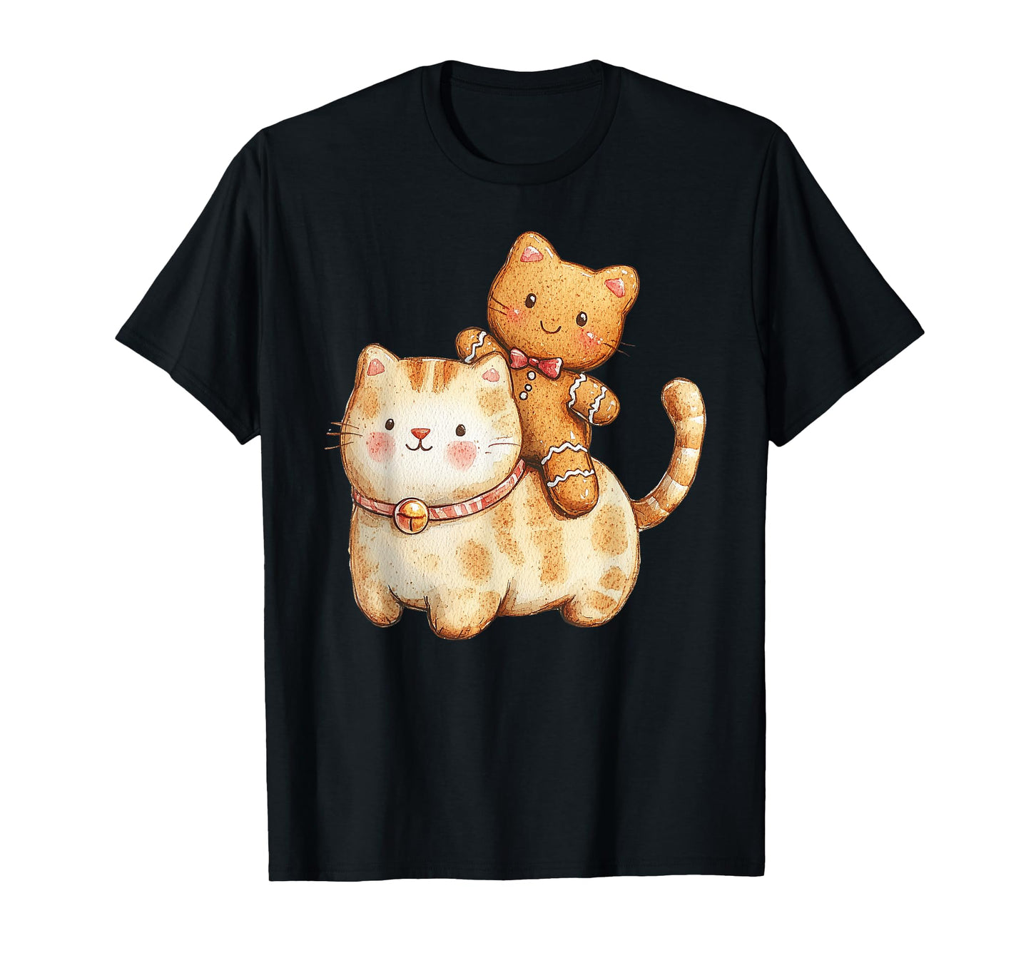 Funny Gingerbread Cookie Cat Christmas Holiday Cute Cats Lov T-Shirt