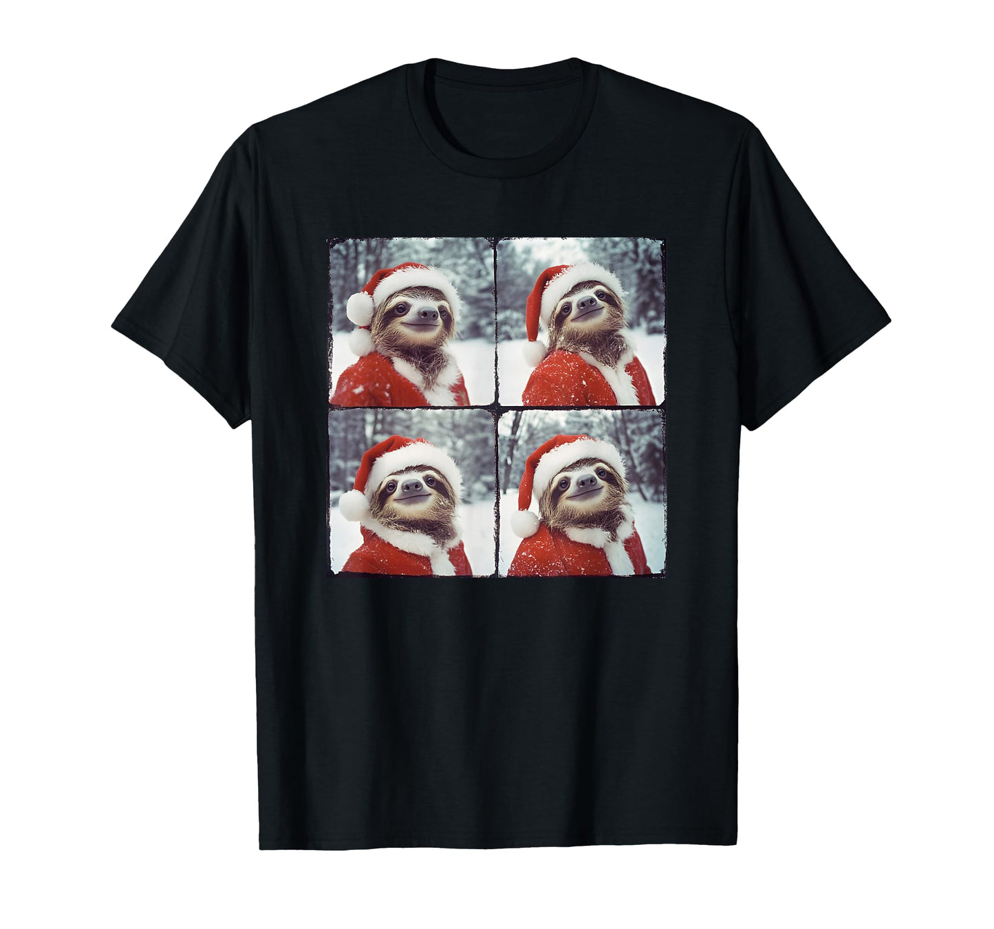 Sloth Santa Hat Funny Sloth Christmas T-Shirt