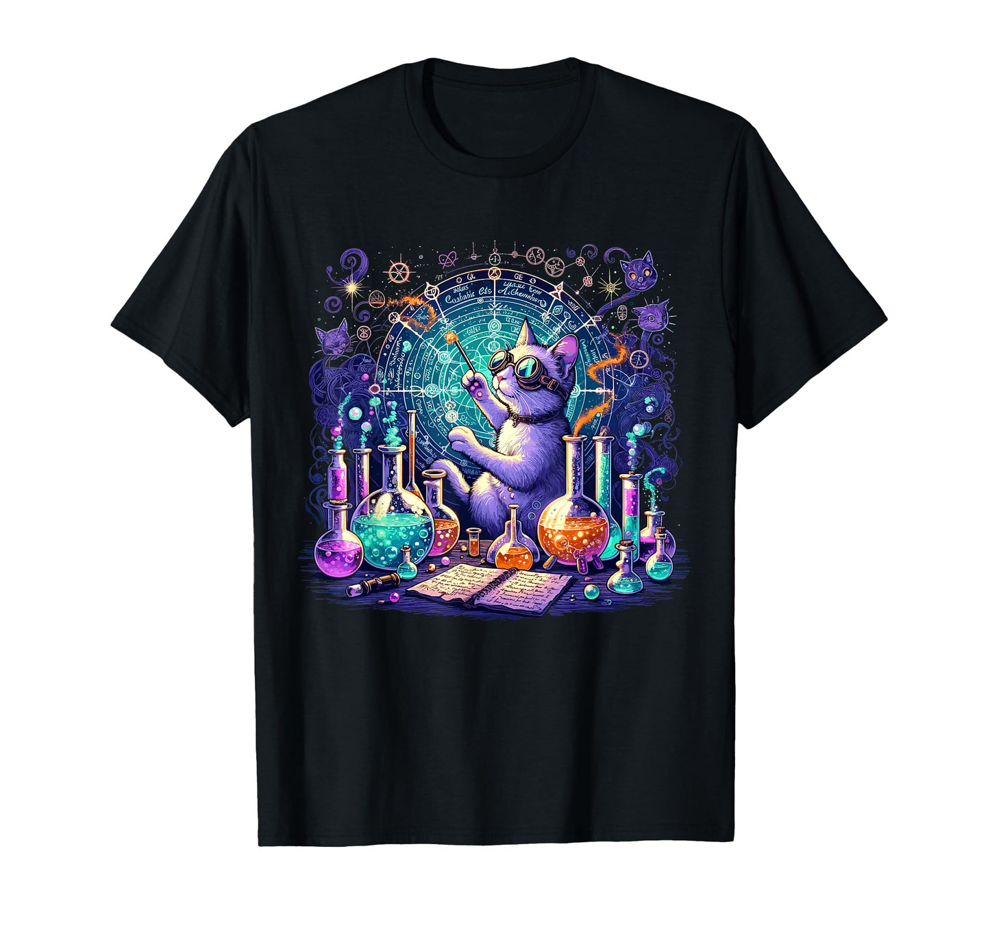 Cat Chemistry Science Lover Funny Chemist Student Teacher T-Shirt