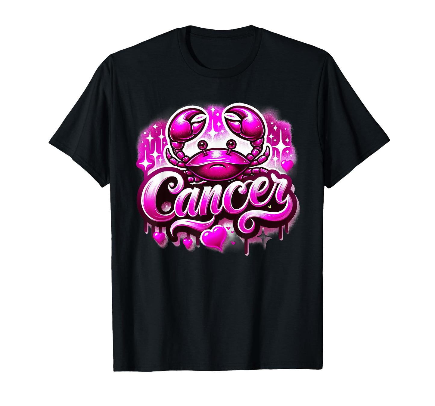 Pink Cancer Zodiac Star Sign T-Shirt