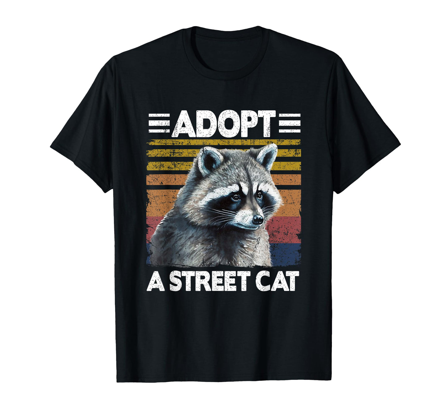 Adopt A Street Cat Watercolor Raccoon T-Shirt