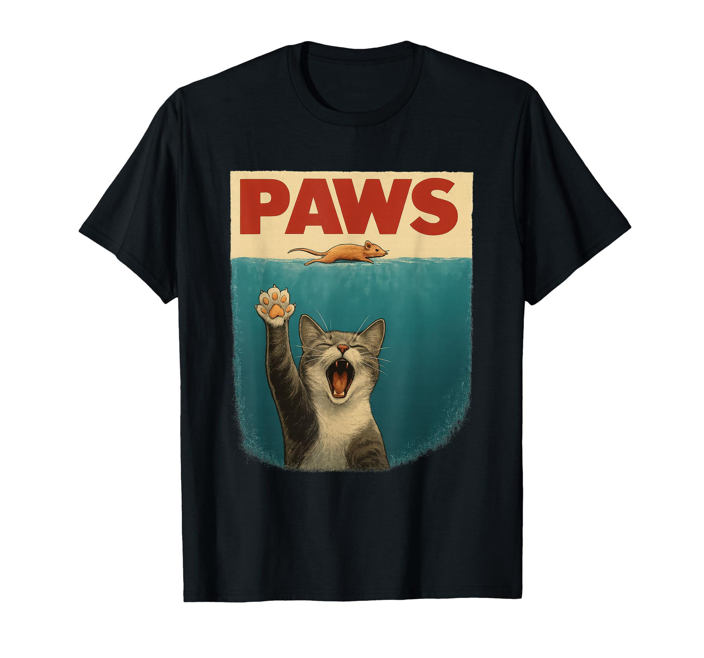 Funny Cat & Mouse Parody Retro Art – Paws T-Shirt