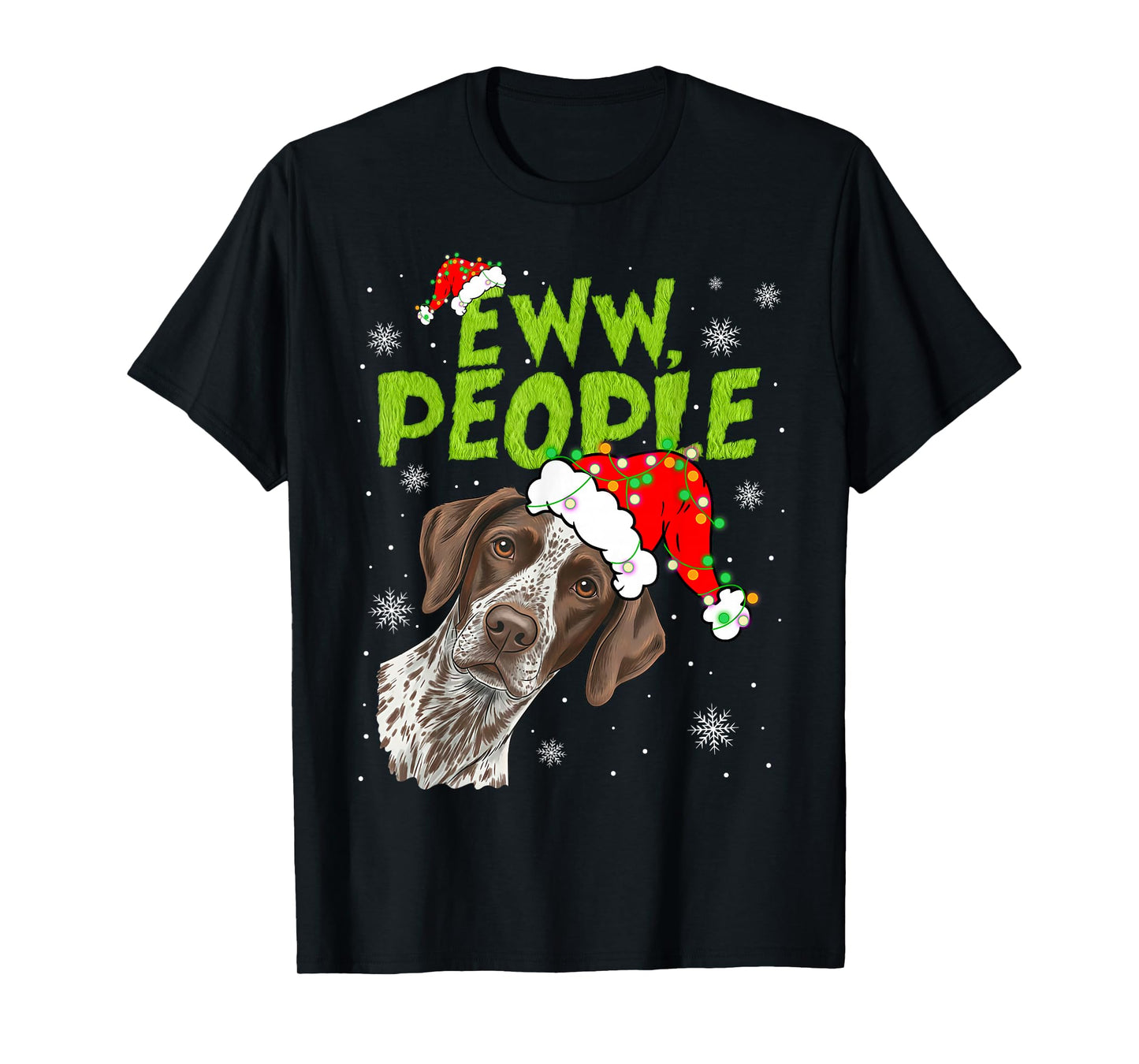 Funny Xmas Ew People GSP Dogs Lover Pajamas Men Women Kids T-Shirt
