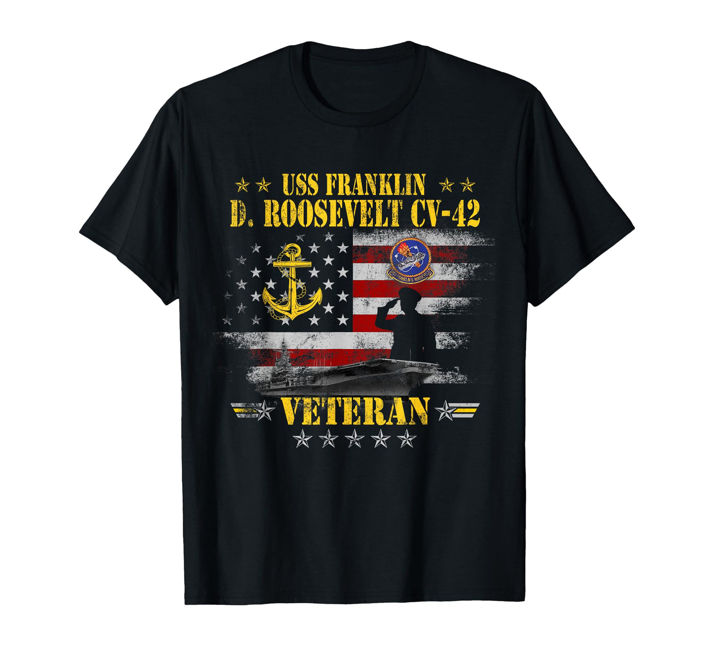USS Franklin D. Roosevelt CV-42 Aircraft Carrier Veteran T-Shirt