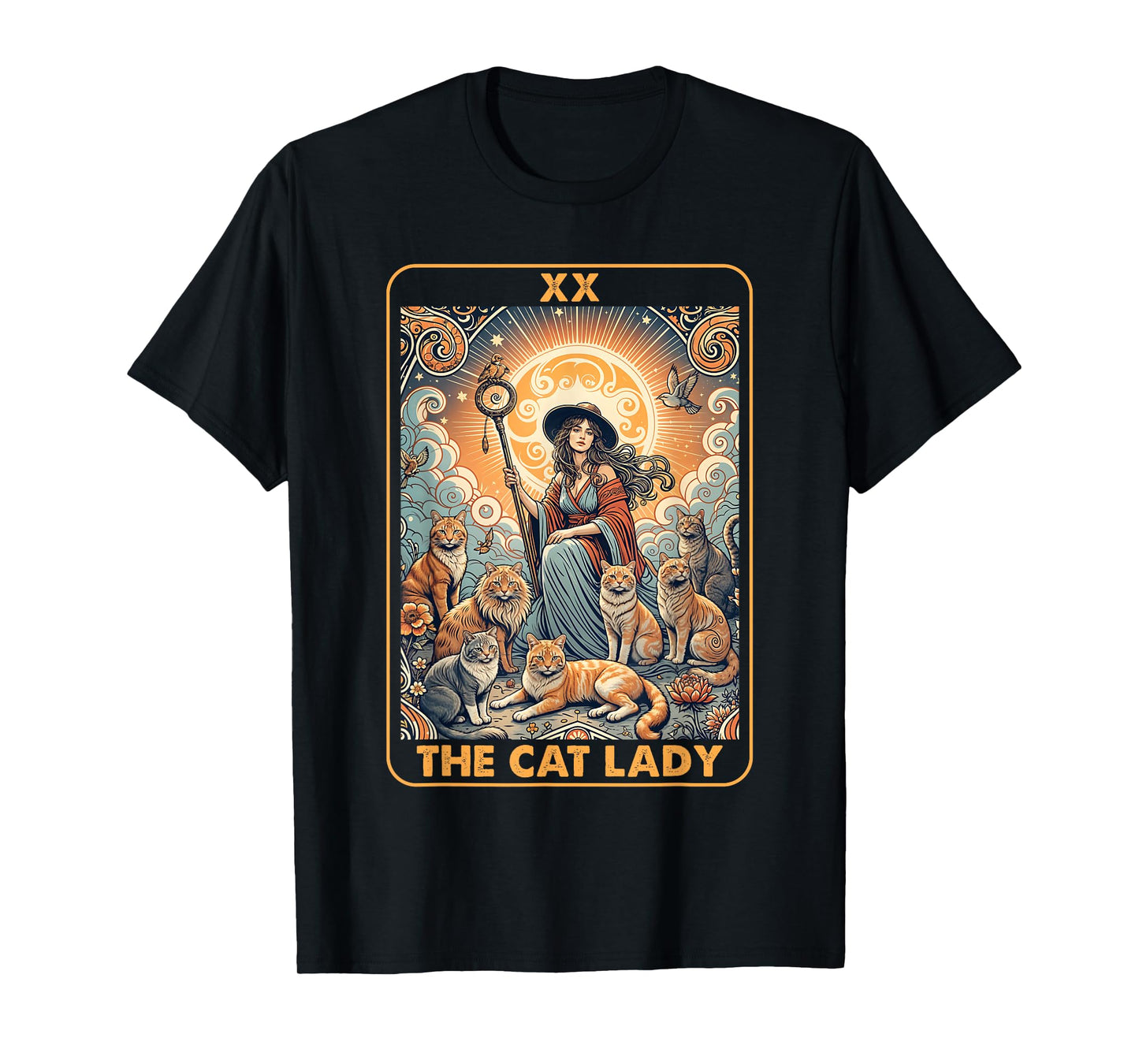 The Cat Lady Tarot Card Shirt Women Pet Kitten Cat Mom Mama T-Shirt