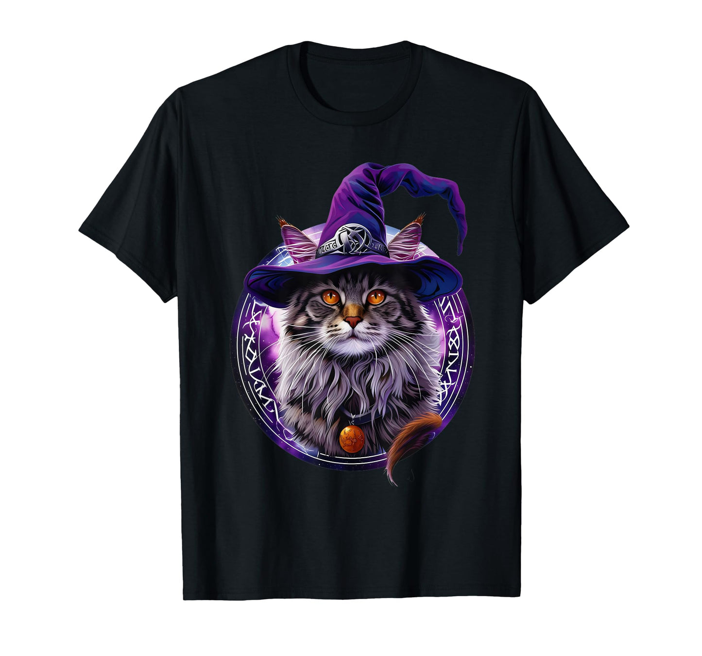 Magical Meowzard: Enchanting Halloween Wizard Cat T-Shirt