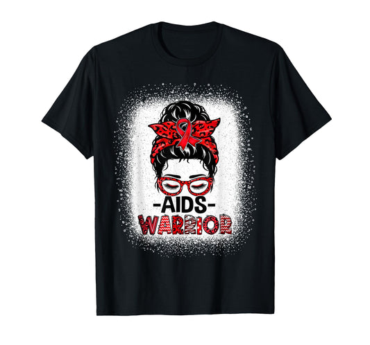 Aids Warrior Red Ribbon World Aids Day Hiv Aids Awareness T-Shirt