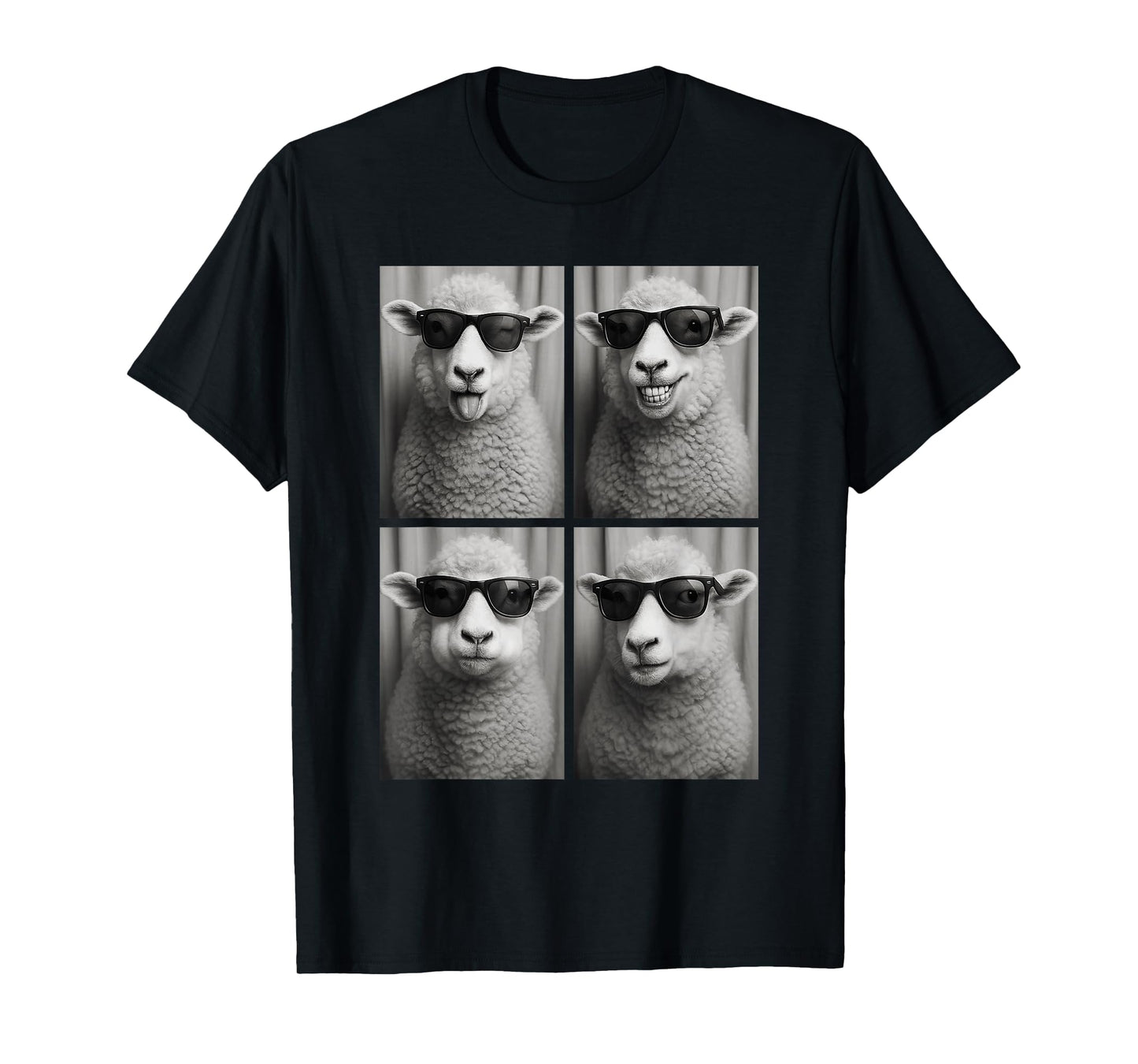 Cool Lambs Sunglasses Sheep Meme Farm Animal Selfie Booth T-Shirt