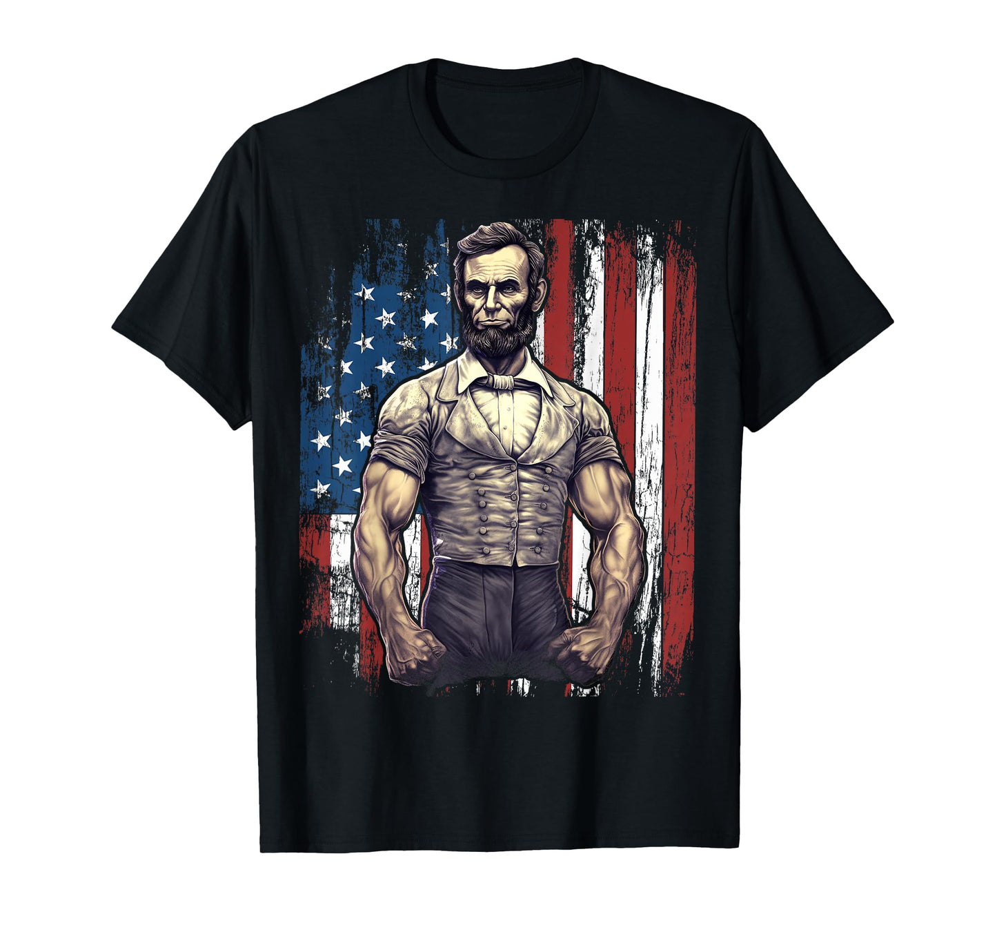 4th of July Patriotic Funny Abraham Lincoln Graphic July 4th T-Shirt