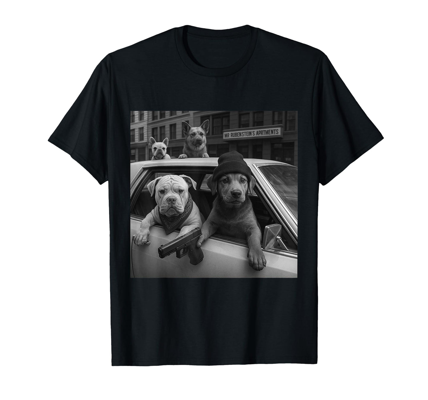 Funny Gangster Dogs Street Graphic Tee Men Women Lover Dog T-Shirt