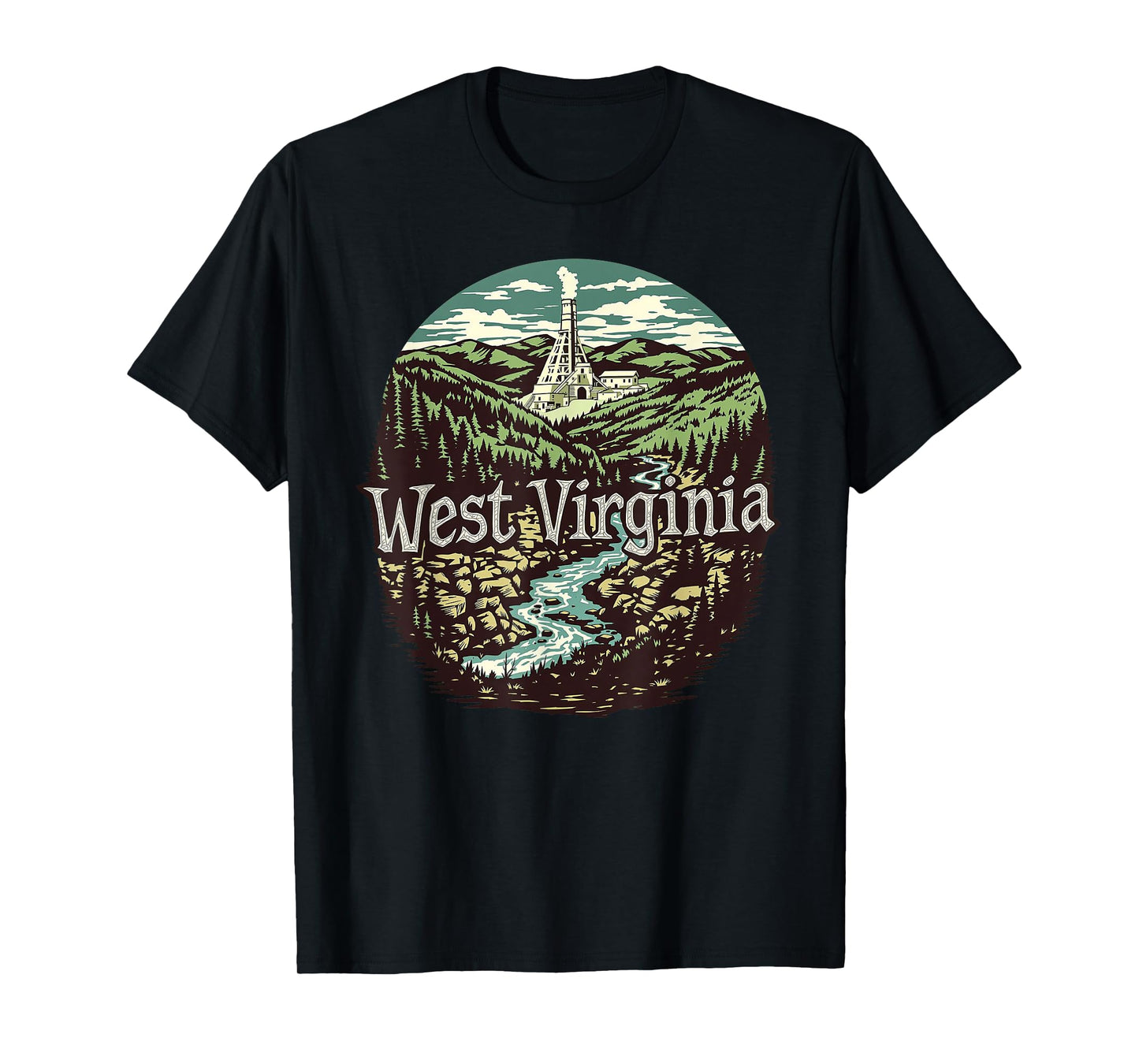Retro West Virginia WV Vintage Sunrise Mountains Nature T-Shirt