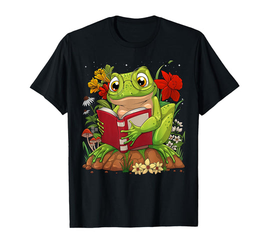 Cool Cottagecore Frog Art For Men Women Dark Academia Frog T-Shirt