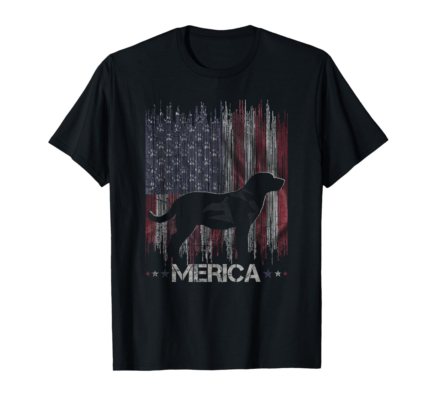 Vintage Labrador Dog, Merica Lab Dog USA Flag Silhouette Men Women Kids T-Shirt