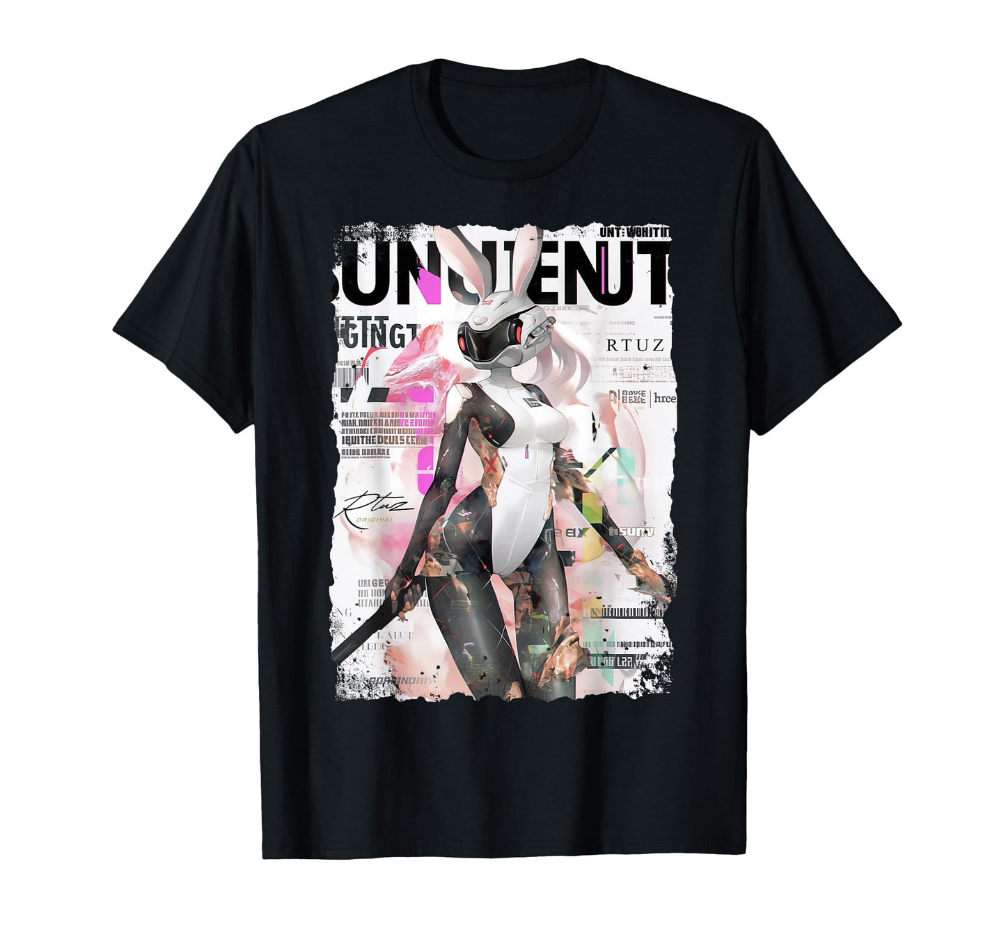 Magazine Cover Vintage Girl Bunny Collage Sexy Model Pin-Up T-Shirt