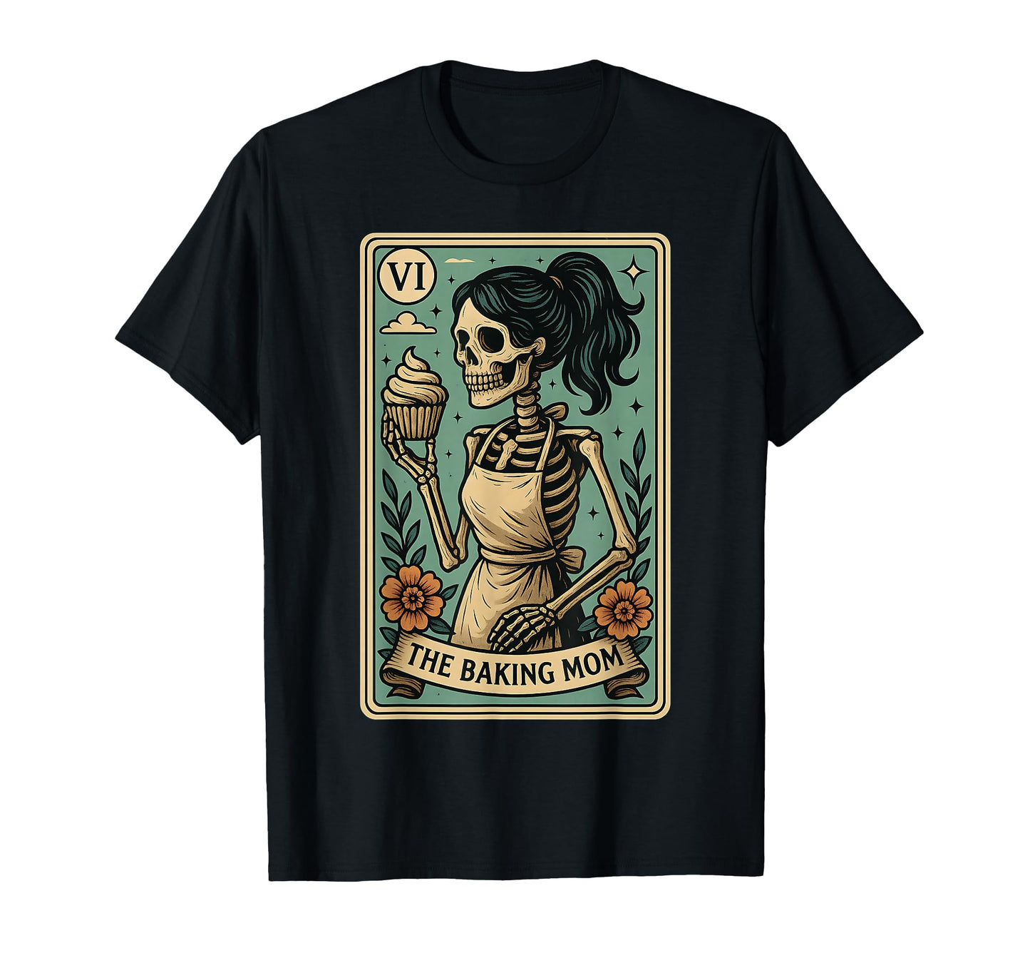 Baking Mom Tarot Card Skeleton Baker Mothers Day Mama T-Shirt