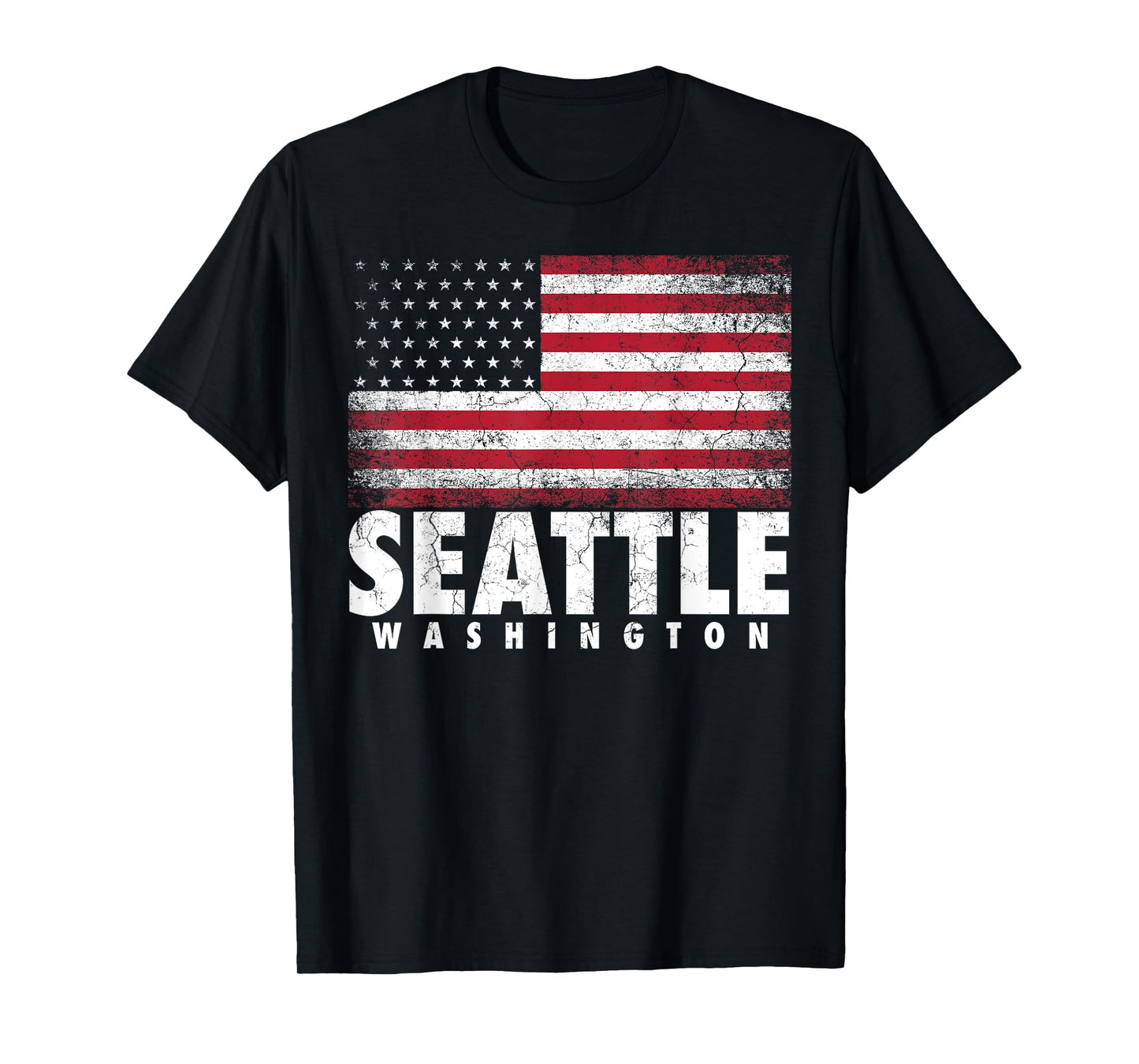 4th of July For Men Women Seattle Washington American Flag T-Shirt