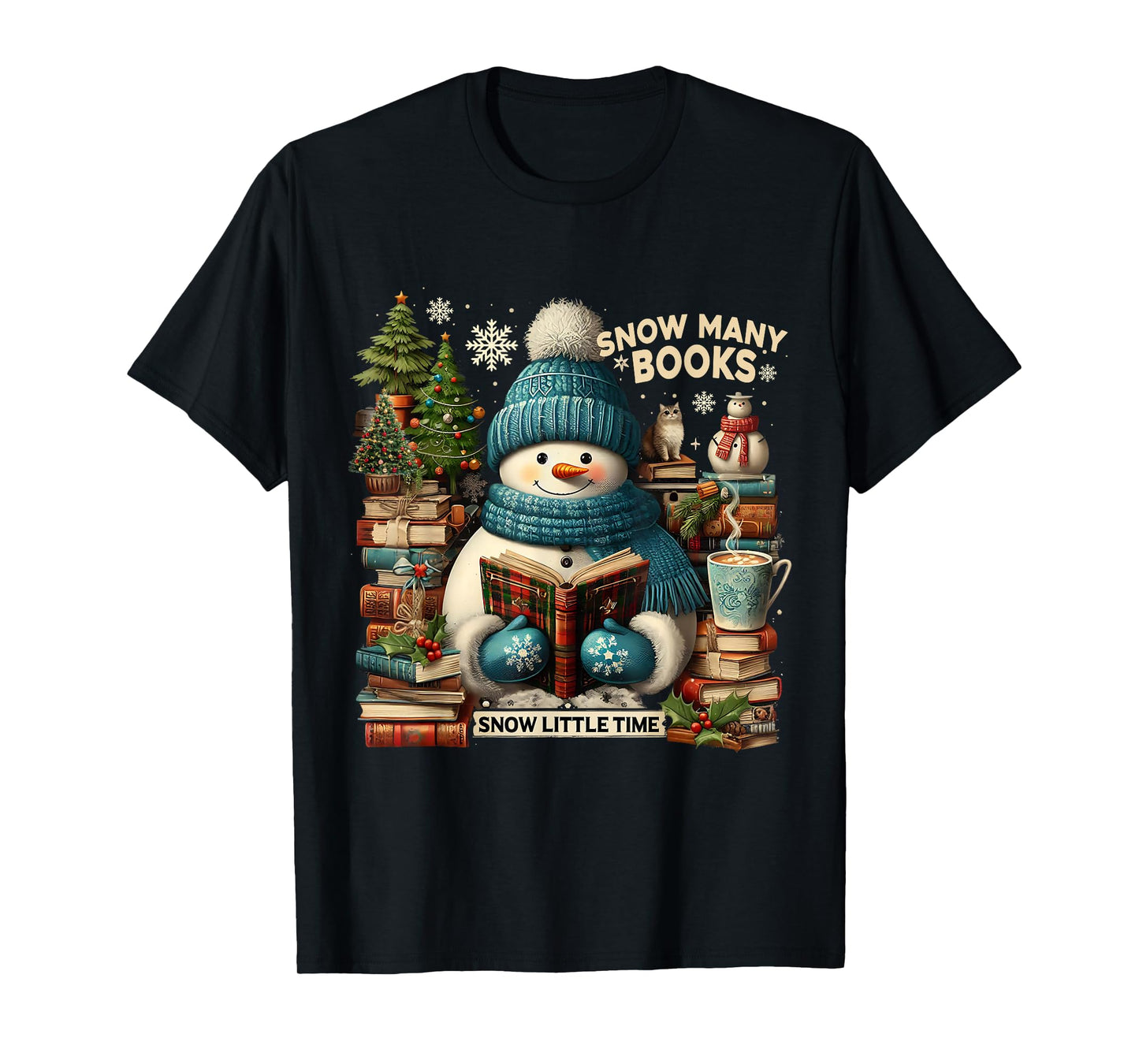Reading Cozy Winter Snowman Christmas Design T-Shirt