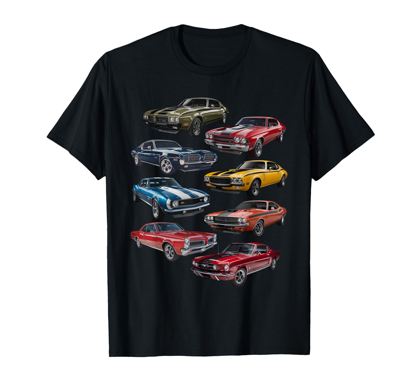 Retro American Muscle Car Enthusiasts Artwork Vintage T-Shirt