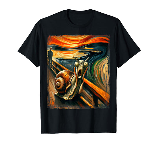 Artistic Scream Parody Funny Animal Painting Art Humor Snail T-Shirt