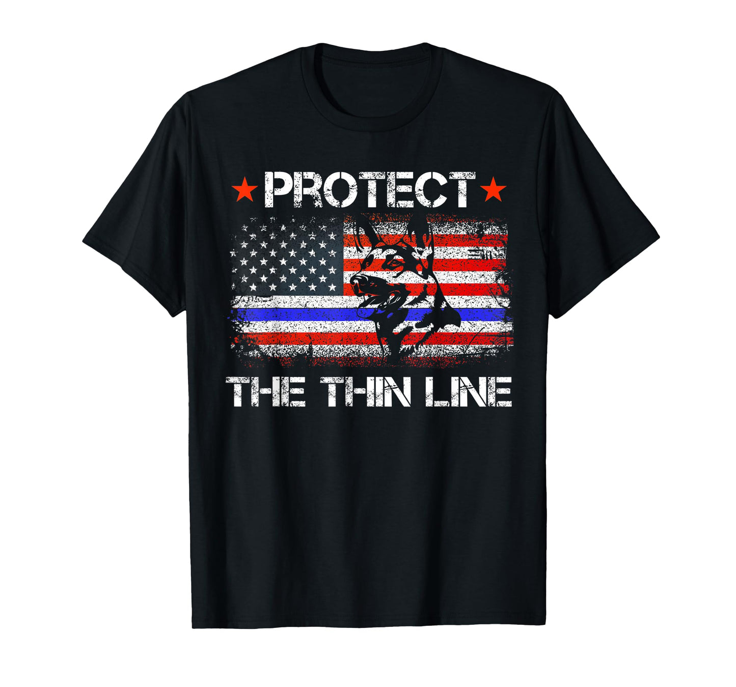Protect The Thin Line American Blue German Shepherd K9 Unit T-Shirt